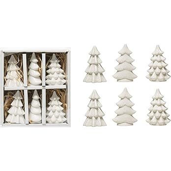 Creative Co-Op 2.5" Stoneware (Boxed Set of 6) Trees, White | Amazon (US)