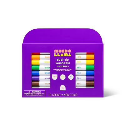 10ct Dual Tip Washable Marker Set - Mondo Llama™ | Target