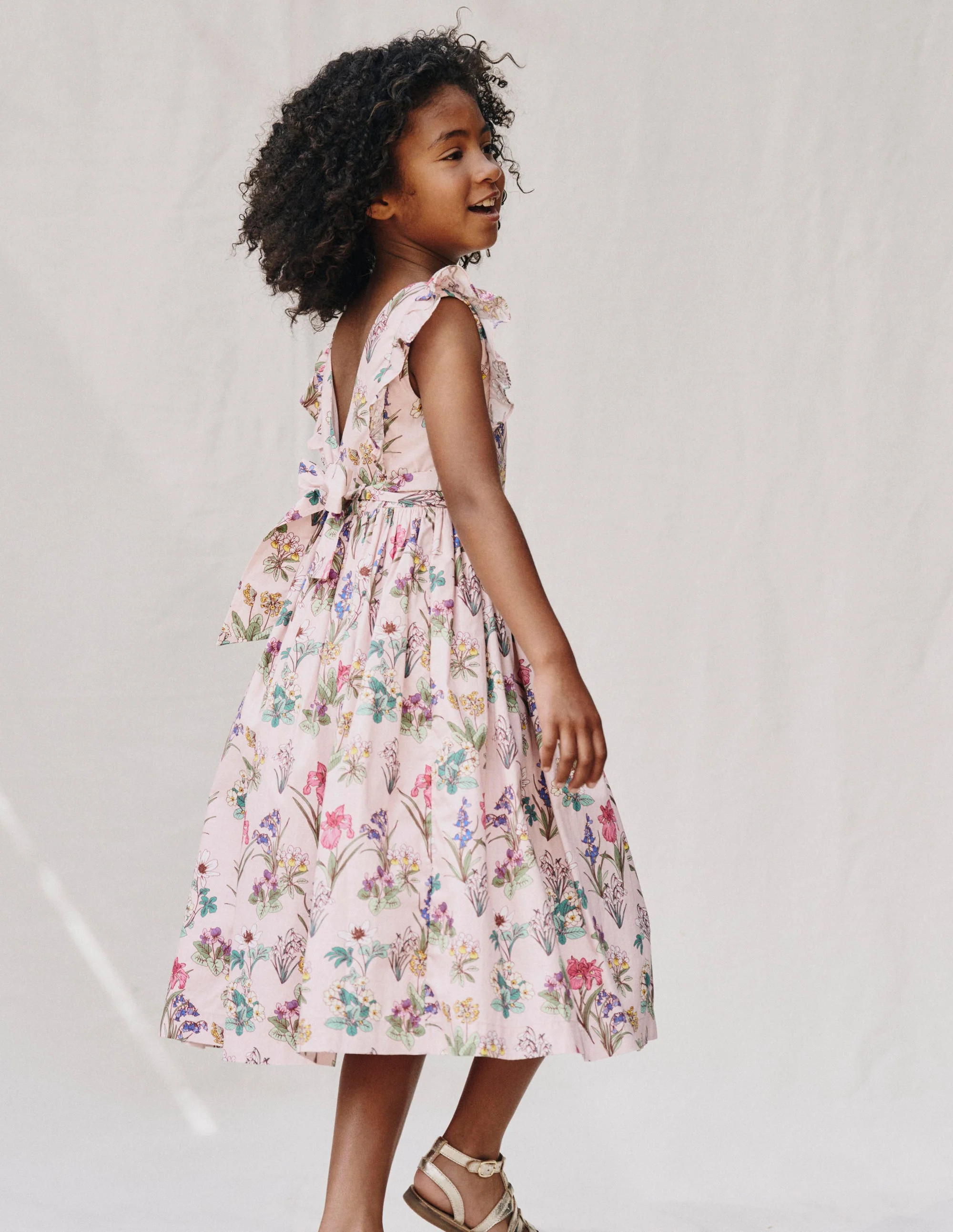 Bow Back Midi Dress-Pink Floral | Boden (US)