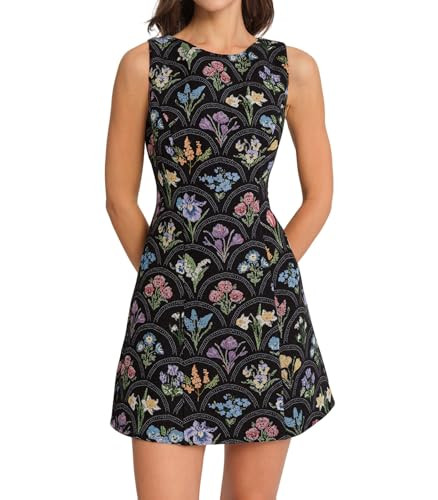 RIHOAS Round Neck Sleeveless Mini Dress - Women's Fall Formal Cocktail & Wedding Guest Homecoming... | Amazon (US)