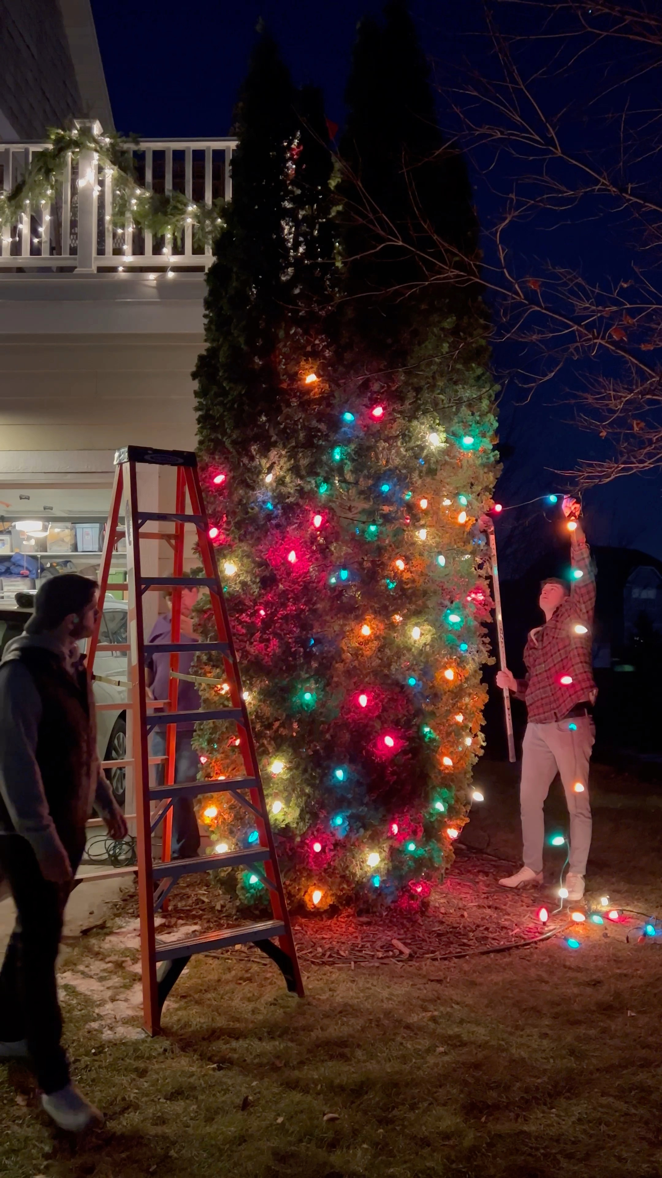 Hanging the Christmas lights is a family affair C9 lights 

#LTKSeasonal #LTKhome #LTKHoliday
