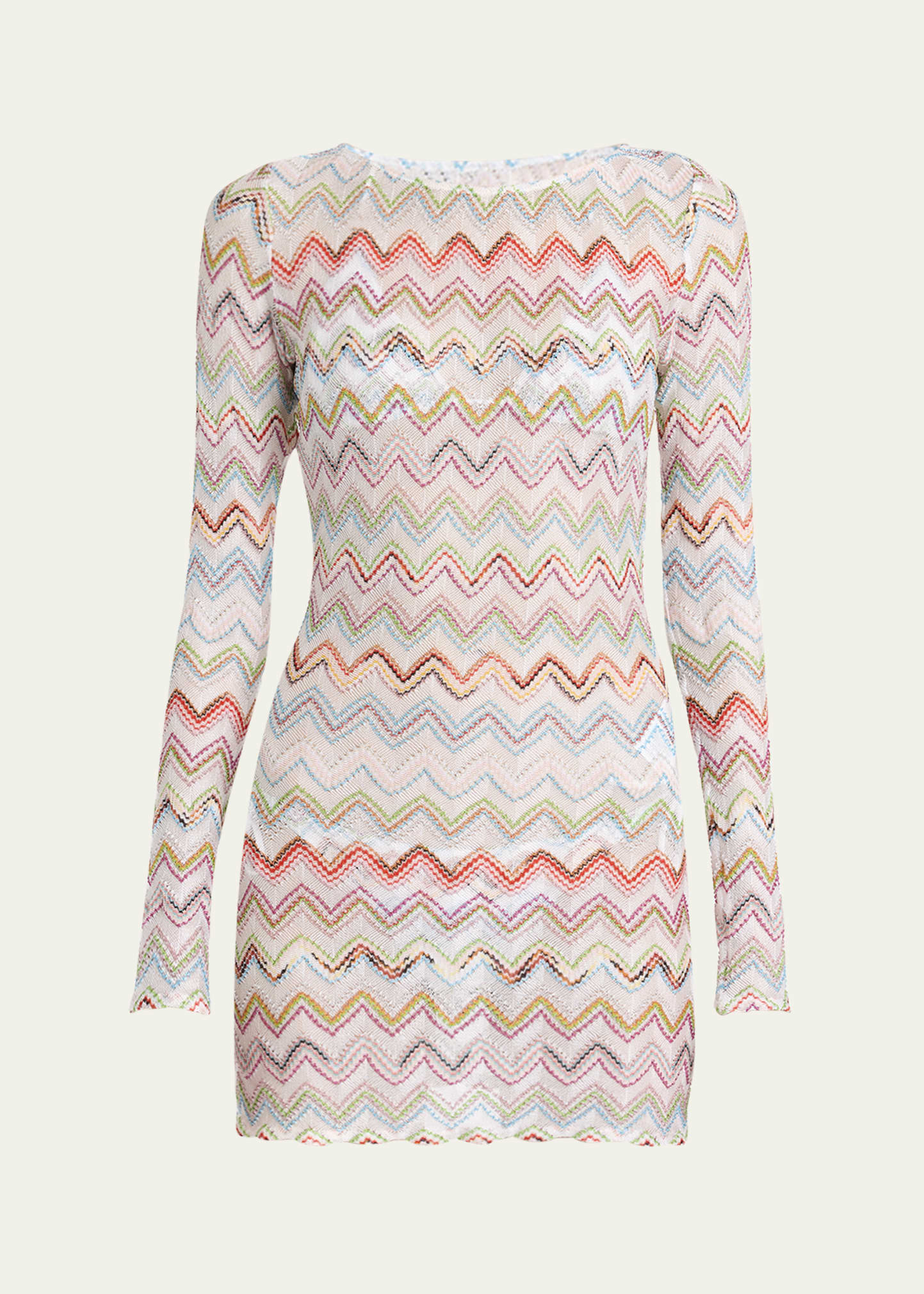 Missoni Sheer Chevron Mini Dress Coverup | Bergdorf Goodman
