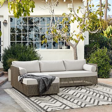 Coastal Outdoor 2-Piece Chaise Sectional | West Elm (US)