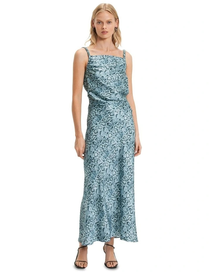 Python Midi Dress in Powder Blue | Myer