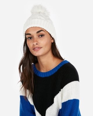 Cable Knit Pom Beanie | Express