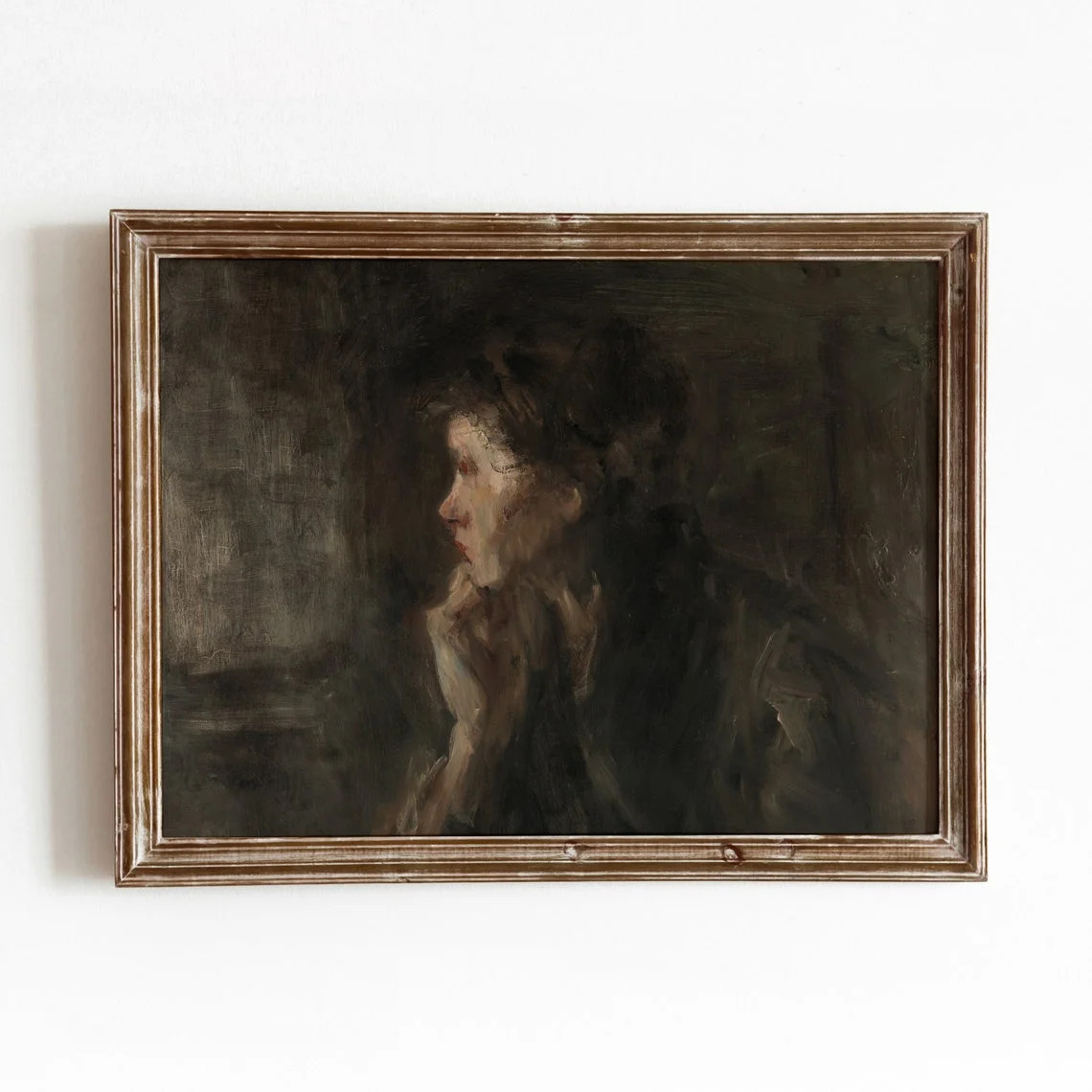 Modroom Contemplation | Vintage Moody Portrait Art | Side Profile | 799 Wall Art, Modern Wall Dec... | Walmart (US)