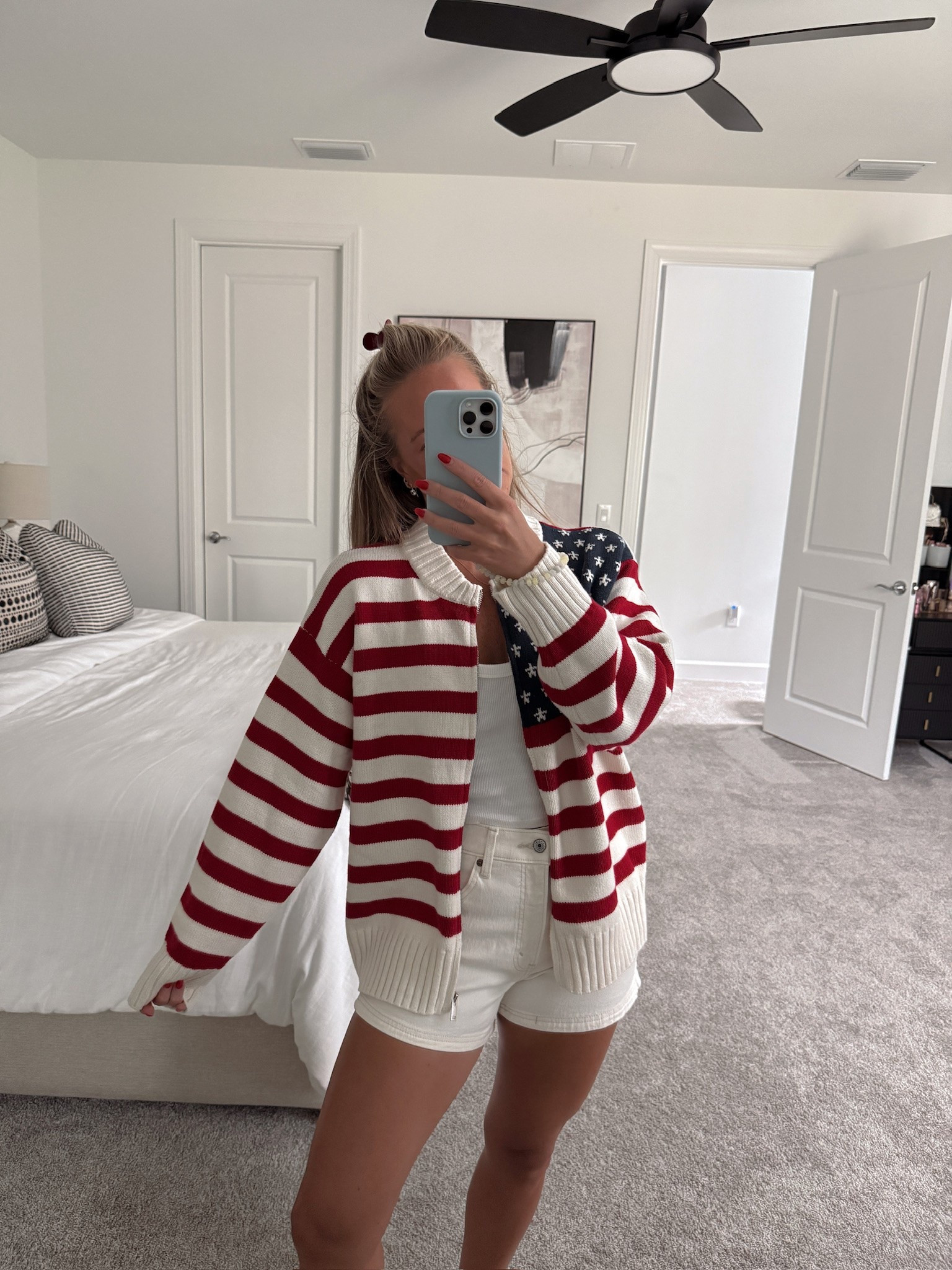 This @Target flag sweater is perfect for an Americana Summer vibe 🇺🇸 

Americana summer, Target haul, try on haul, summer finds, patriotic outfits, red white and blue, affordable summer fashion, summer wardrobe, OOTD, Target Universal Thread, summer style, outfit inspo

#LTKootd #LTKSeasonal