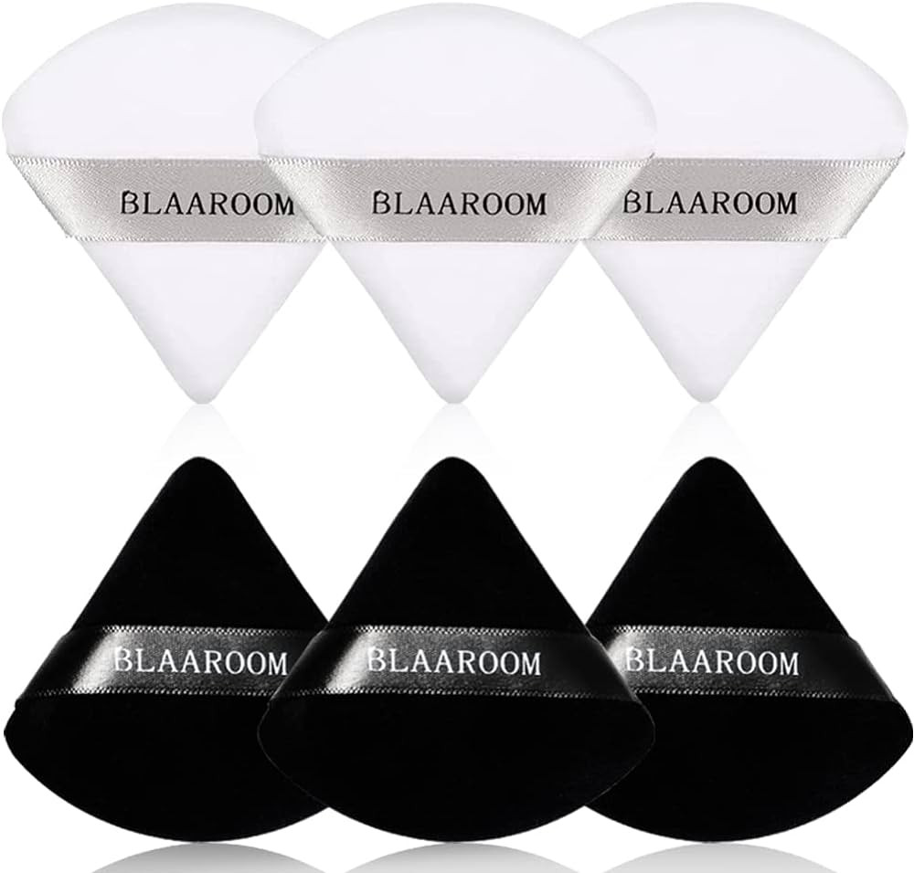 6 Pieces Powder Puff Face Makeup Velour Soft Triangle Powder Puffs - for Loose Powder Mineral Pow... | Amazon (US)