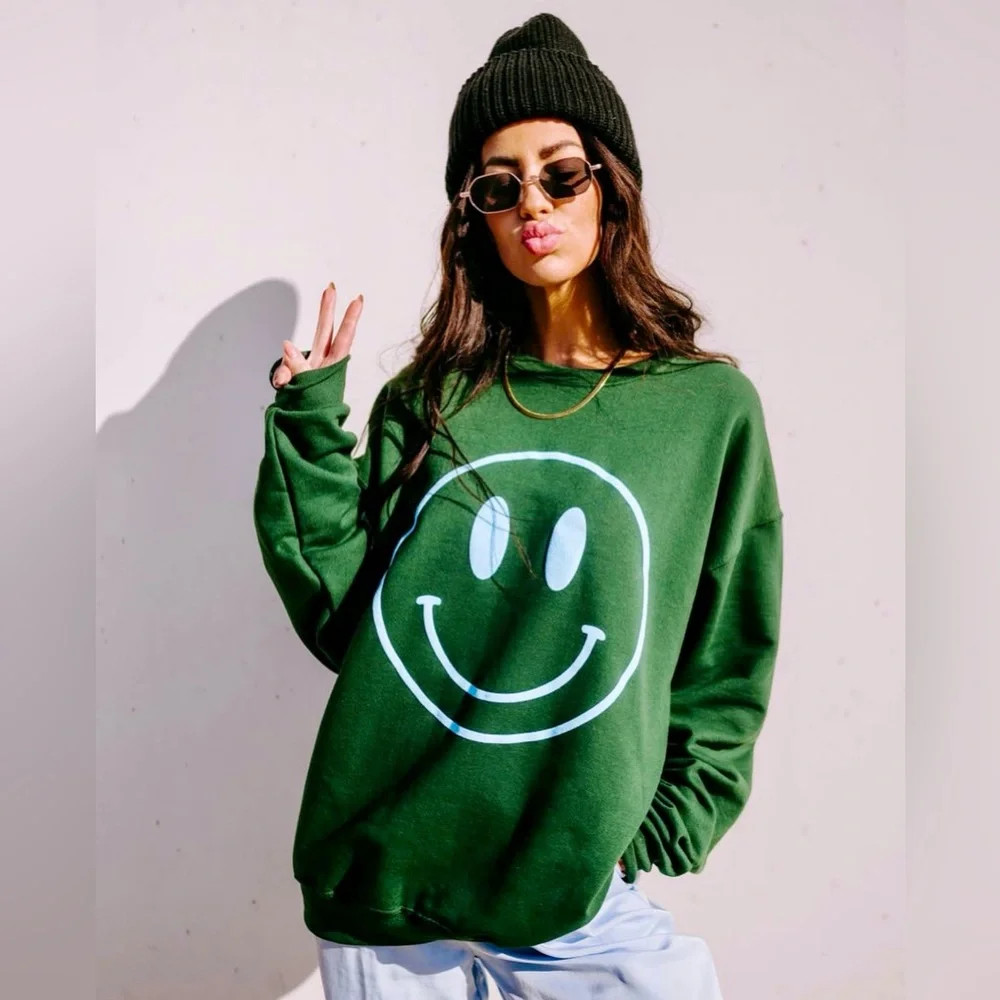 NWOT Dressed in LaLa Green \u201cThe World Needs Your Magic\u201d Smiley Sweatshirt Sz-S/M | Poshmark