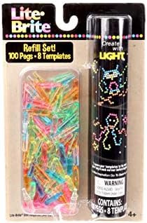 Lite-Brite Peg and Template Refill Pack - 100 Pegs and 8 Reusable Templates | Amazon (US)