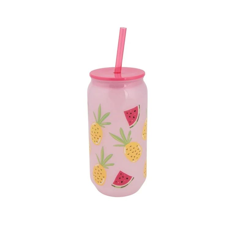 Mainstays 20-Ounce Color-Changing Acrylic Can Shape Tumbler, Assorted Fruit Print | Walmart (US)