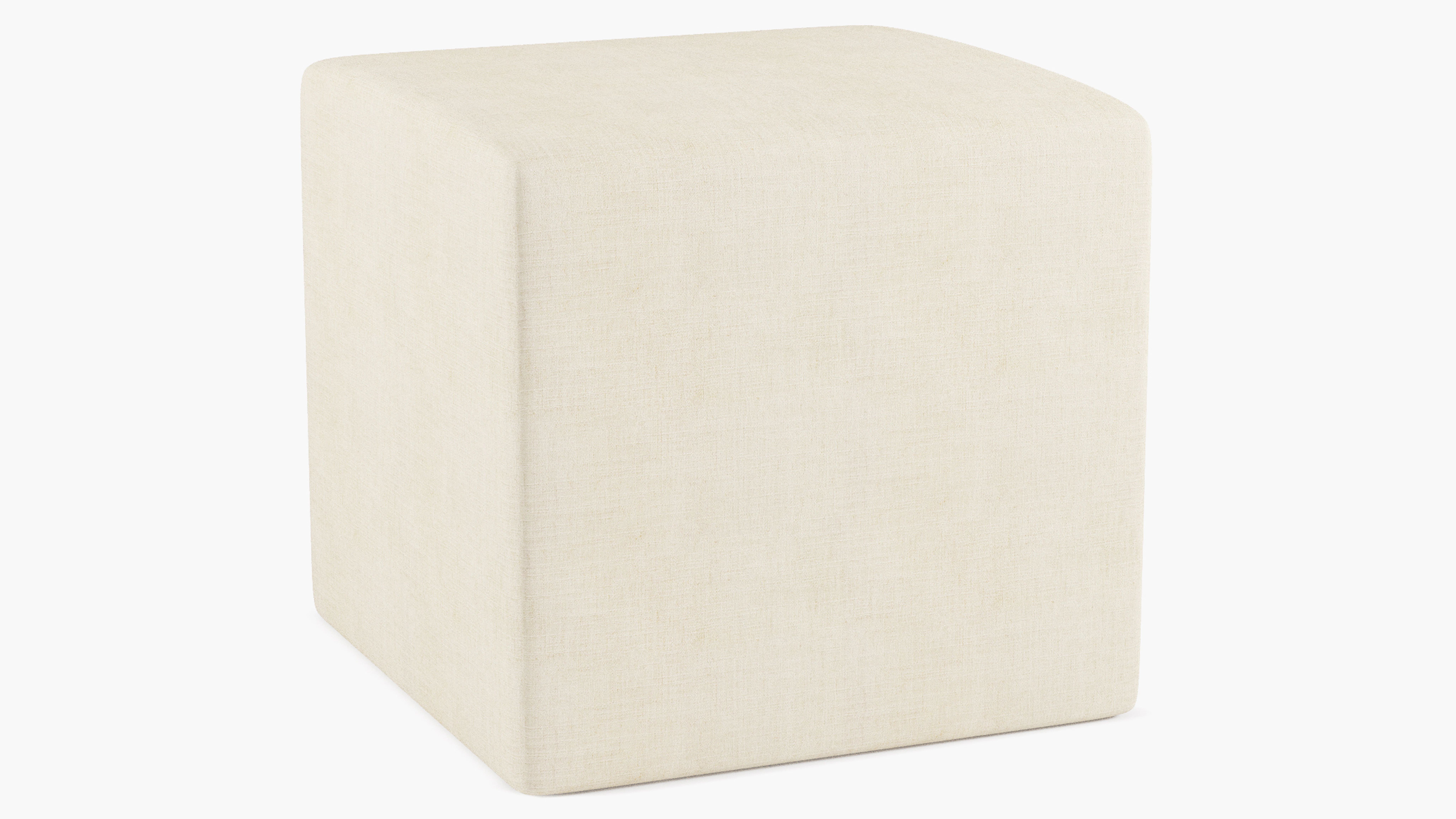 Cube Ottoman | Talc Linen | The Inside