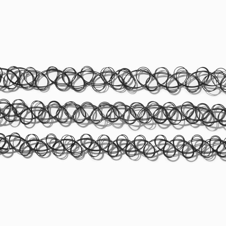 Black Tattoo Choker Necklaces - 3 Pack | Claire's (UK)