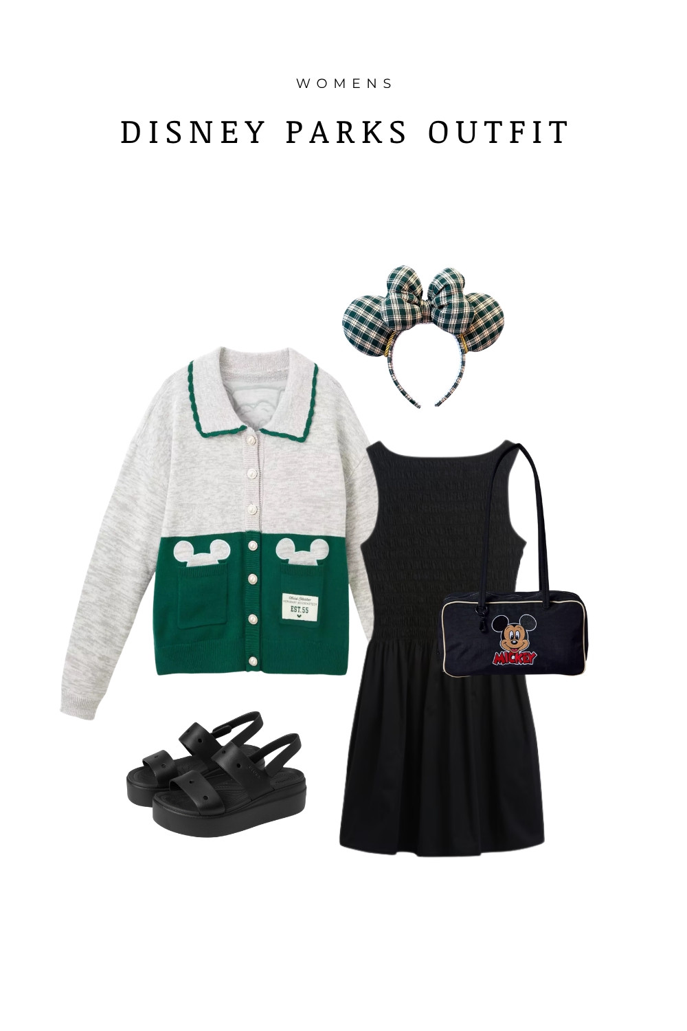  

Classic neutral + green Disney look that’s perfect for cooler park mornings and layering later in the day. The Mickey cardigan adds a subtle themed touch while keeping the outfit elevated and comfortable for long park days. Paired with a simple black dress, comfy sandals, and a cute baggu bag.

 

#LTKTravel #LTKootd