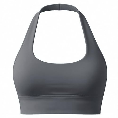 Aoxjox Women's Workout Sports Bras Lumira Square Neck Halter Twist Back Low-Medium Impact Lumastretch™ Luxe Yoga Crop Tank (Graphite Grey, X-Large) | Amazon (US)
