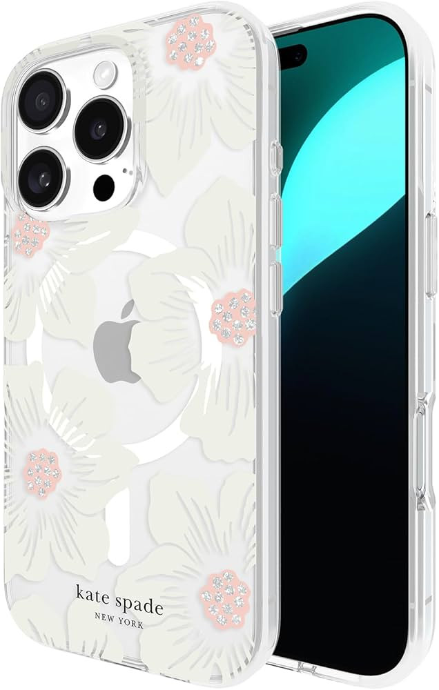 kate spade new york iPhone 16 Pro Case - Compatible with MagSafe - Designer Phone Case - Hollyhoc... | Amazon (US)