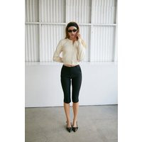 ASTR the Label | Cardin Tailored Capri Pants in Black | Size L | ASTR The Label (US)