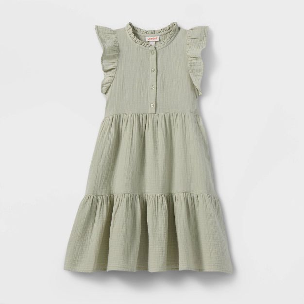 Girls' Button-Front Woven Gauze Dress - Cat & Jack™ | Target