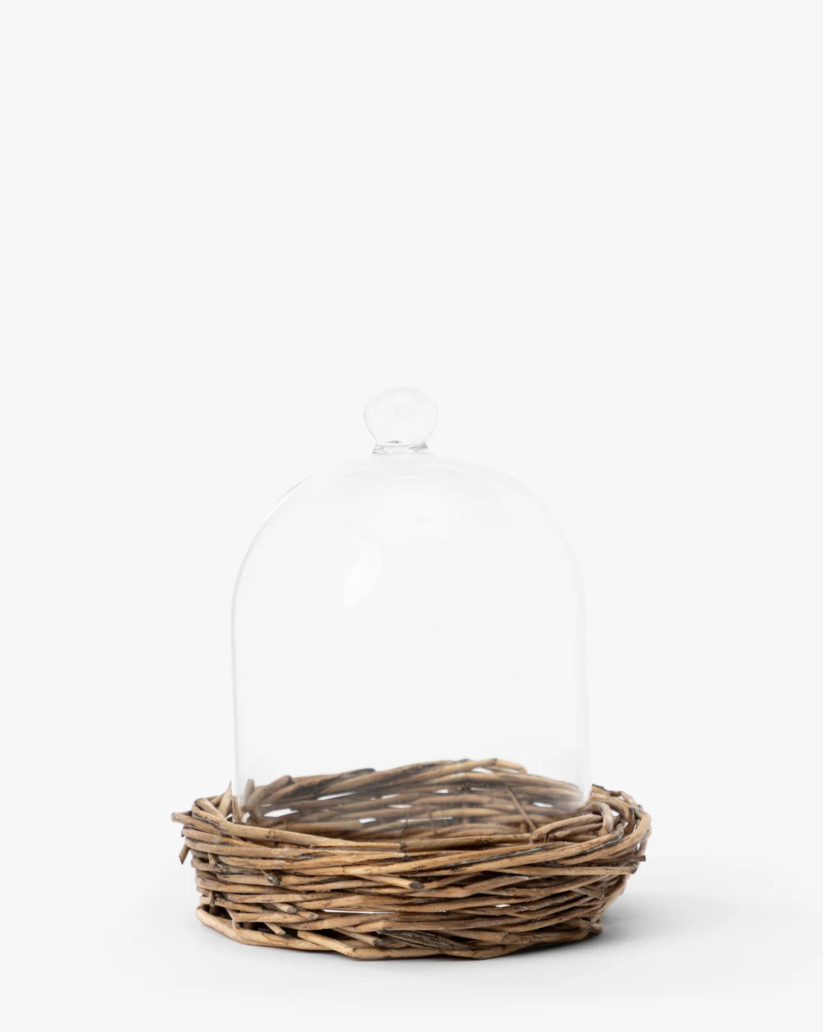 Glass Cloche with Woven Base | McGee & Co. (US)