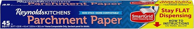 Reynolds Kitchens Stay Flat Parchment Paper with SmartGrid, 45 Square Feet | Amazon (US)