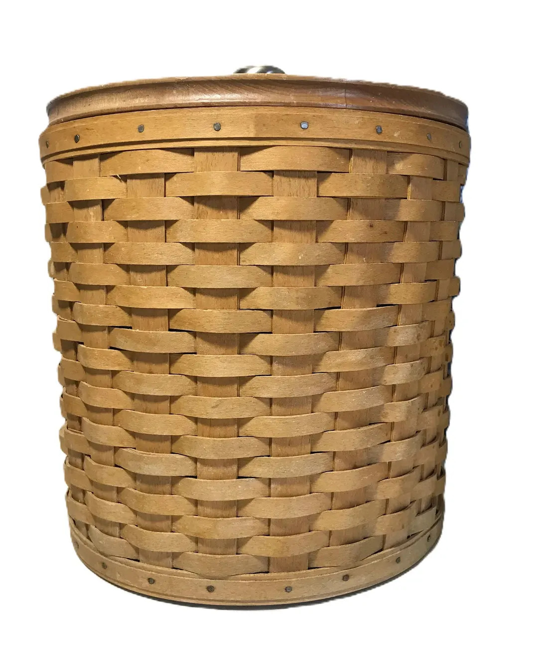 Vintage Longaberger Large Rattan and Wood Basket Cannister, Vintage 2003 Longaberger Natural Bask... | Etsy (US)