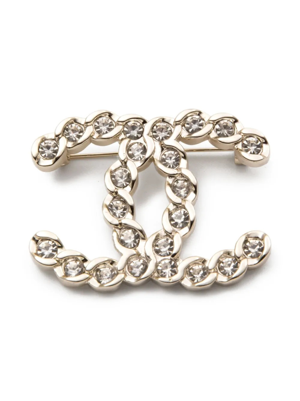 CHANEL Pre-Owned 2010s CC-logo brooch - Silver | Farfetch Global