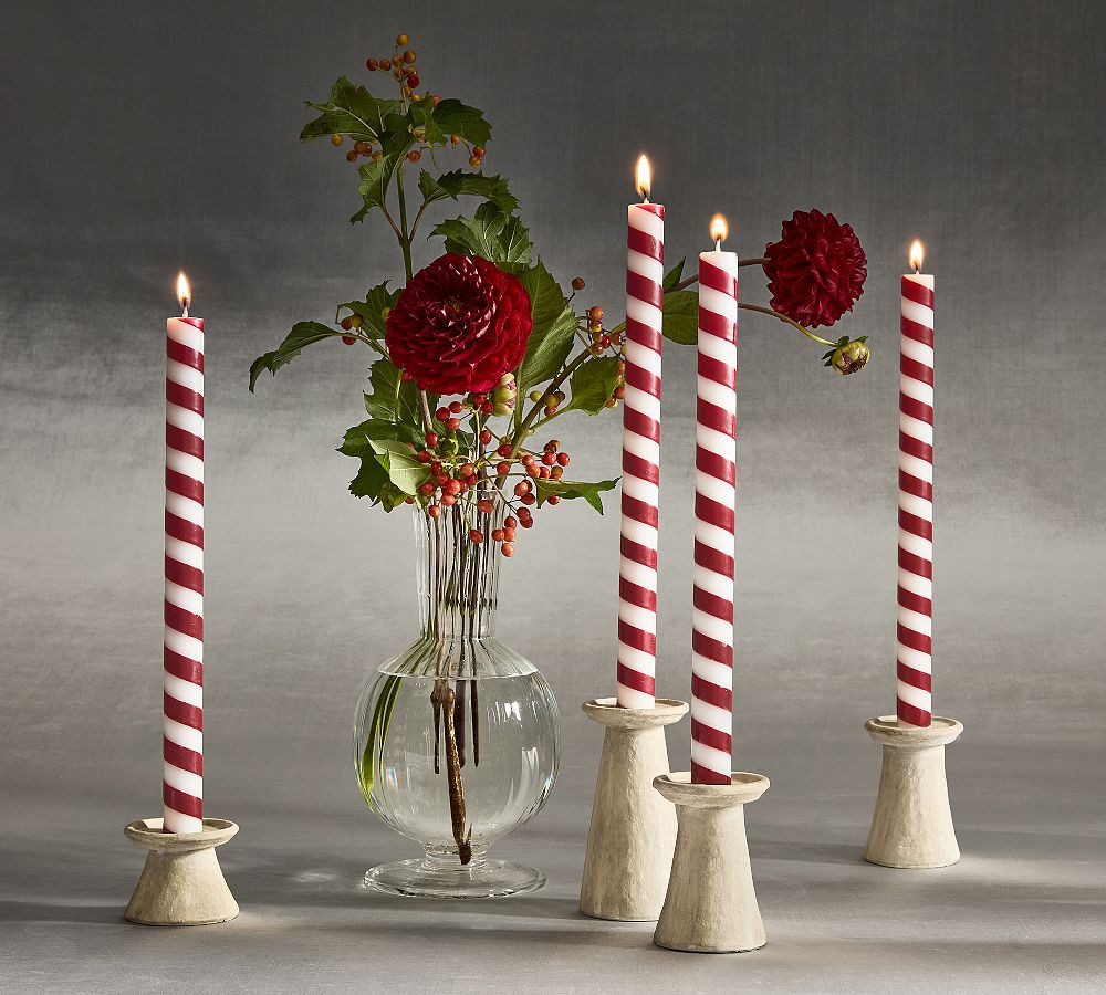Candy Stripe Taper Candle - Set of 2 | Pottery Barn (US)