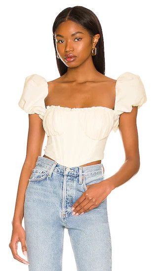 Claudette Top | Ivory Top | Off White Top | Cream Top | Short Sleeve Tops | Revolve Clothing (Global)
