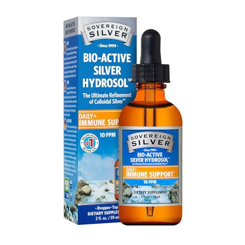 Sovereign Silver Immune Support - Colloidal Silver, Bio-Active Silver Hydrosol, 10 ppm, Liquid Dropper, 2 Fl Oz, (59 mL) | Amazon (US)