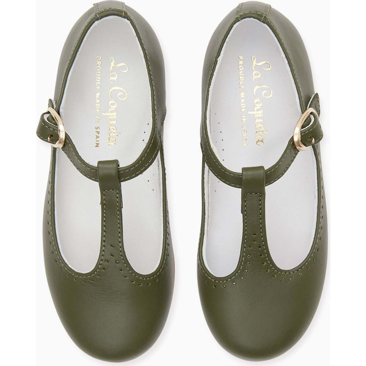 T-Bar Shoes, Bottle Green | Maisonette