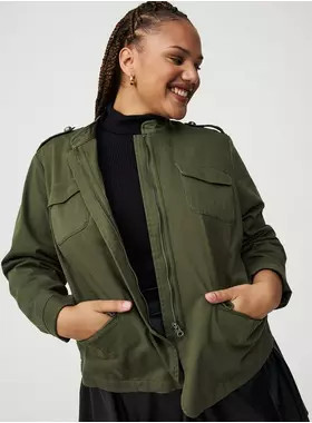 Stretch Twill Army Jacket | Torrid (US & Canada)