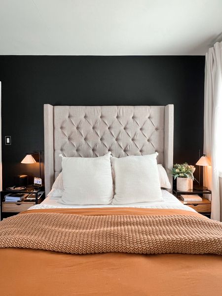 Bed Styling 🖤 #bedroom #bedding #bed #styling #casaluna #target #targetfinds #nightstands #bedside #lighting 

#LTKfindsunder100 #LTKhome #LTKstyletip