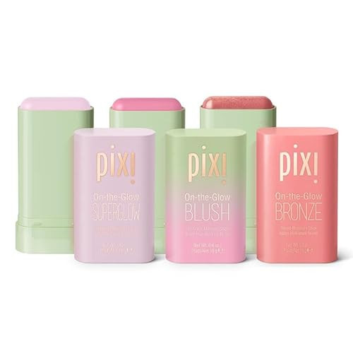 Pixi Beauty Beaming Bliss On-the-Glow Trio | Hydrating Tinted Moisture Stick Blush, Bronzer, and Highlighter Set | Travel Size, Vegan, and Paraben-Free | Amazon (US)
