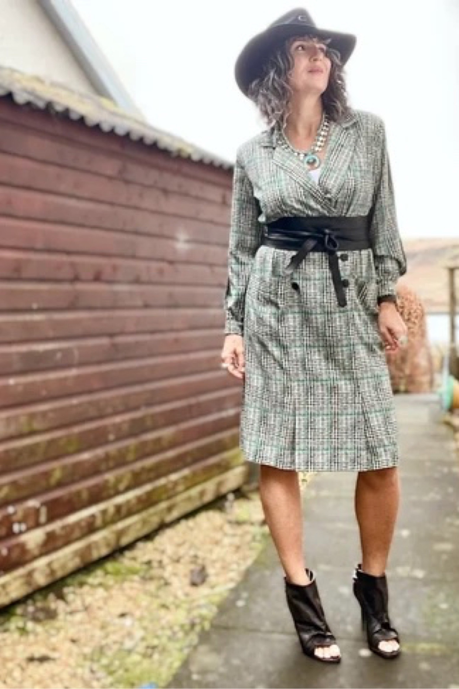 Trying something a bit different - styling a vintage 80s era double breasted Glenn plaid “office” dress with a a Western flair.  Dress is a US size 12 (I’m wearing it as a 10) and currently on clearance for $25! 

#LTKstyletip #LTKsalealert #LTKmidsize