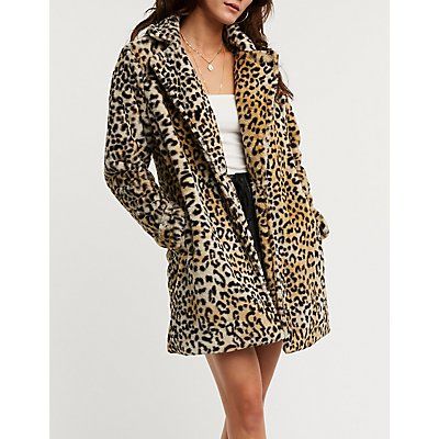 Leopard Faux Fur Coat | Charlotte Russe