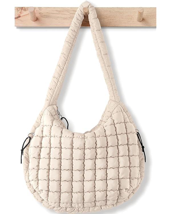 Puffer Tote Bag for Women Large Quilted Tote Bag Quilted Carryall Bag Soft Puffy Crossbody Bag Ho... | Amazon (US)