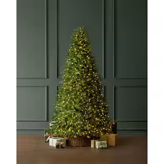 9 ft. Breckenridge Twinkling Adaptive Lighting Downswept Fraser Fir LED Pre-Lit Christmas Tree | The Home Depot