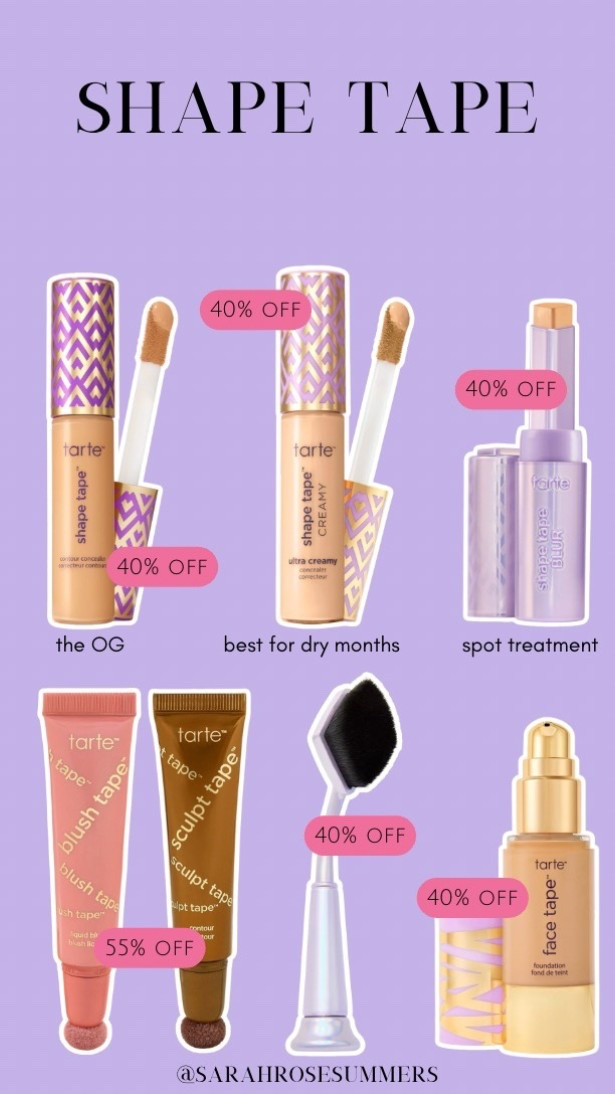 Tarte Shape Tape 40% off
Makeup on sale

#LTKSaleAlert #LTKgrwm #LTKBeauty