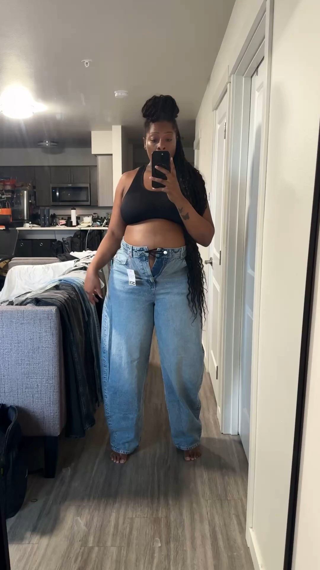 Barrel jeans HAD a moment, but for me, they’re a staple, I’ve been wanting some longer floor length ones since they’re debut like a couple years ago lol—but I could never find them in my size… until now!! I came off my spending hiatus for these  😭💙 

As a tall, curvy, pregnant woman, this moment feels like a small fashion victory 🙌🏽 

What do we think—worth the wait?! 👖✨ 

#TallGirlStyle #CurvyAndPregnant #DenimDiaries #OOTD #RealBodyFashion

#LTKMidsize #LTKPlusSize #LTKTall