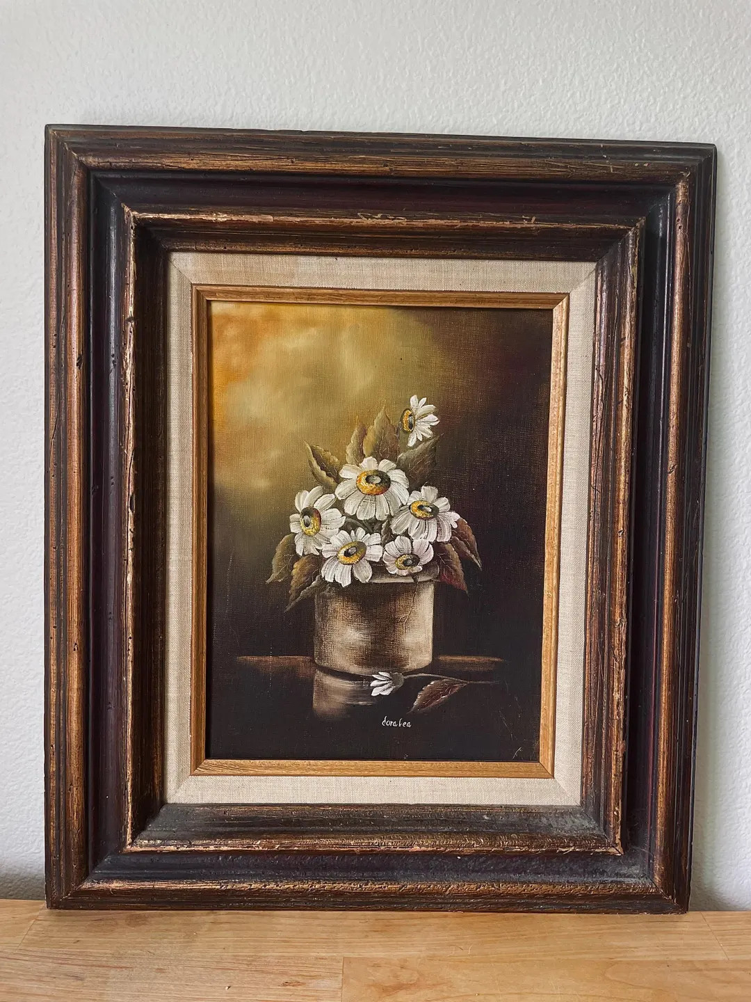 Original Oil Painting of Flowers in Vase Signed by Artist “dora Lea” Vintage Frame - Etsy | Etsy (US)