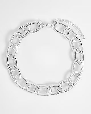 Thick Linked Chain Necklace Women's Silver | Express
