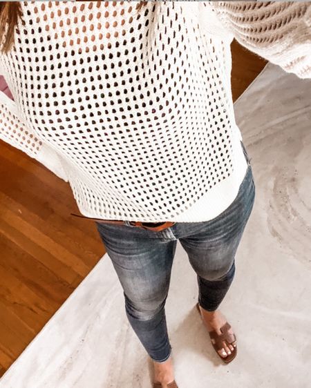 I love a good crochet top.  I think this top was meant as a coverup but I wear it with a tank underneath. 

Vacation, resort, beach, spring, outfit, casual chic

#LTKfindsunder100 #LTKSpringSale #LTKshoecrush