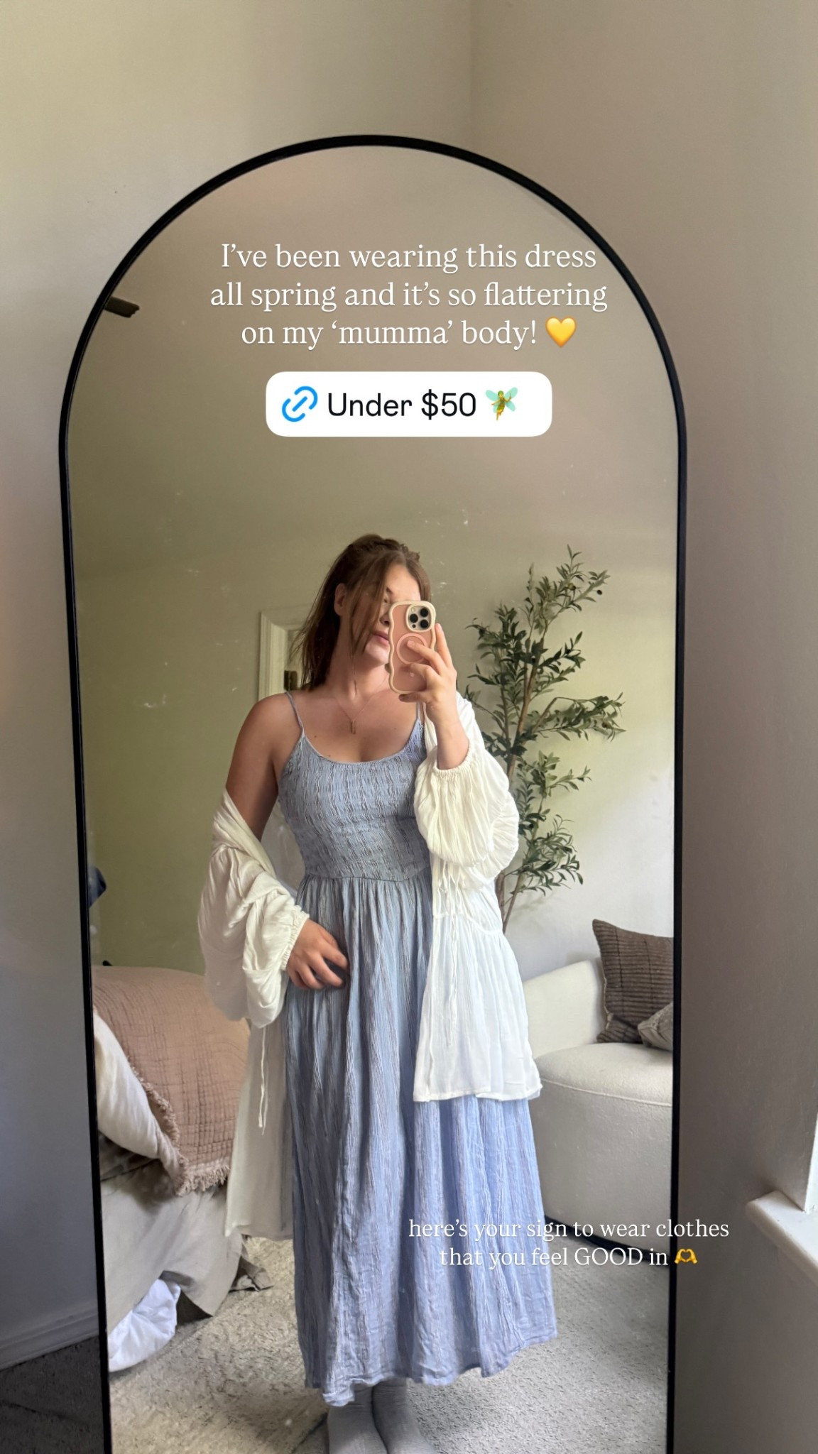 I’ve been wearing this dress all spring and it’s so flattering on my ‘mumma’ body! 💛 wearing size medium and the straps are almost all the way tightens so there’s lots of room in the bust.

#LTKSaleAlert #LTKFindsUnder50