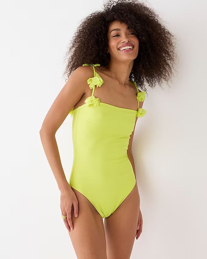 Flower-strap one-piece swimsuit | J.Crew US