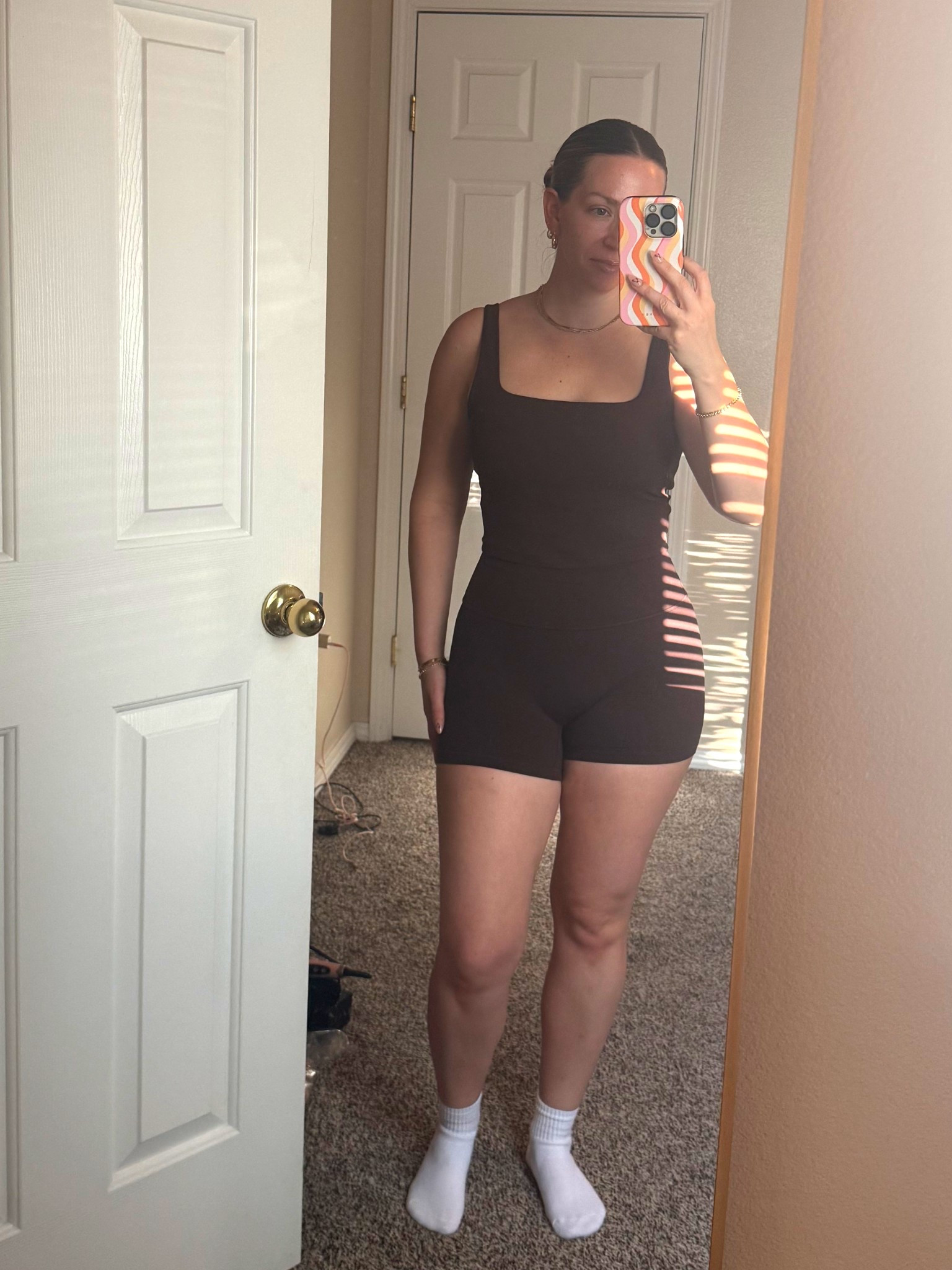Amazon workout set - top and shorts come separately - you can mix and match with other styles too - I got a bra to match as well. Love this chocolate color. 

I did a Medium in both for a more comfortable fit

#LTKActive #LTKFindsUnder50