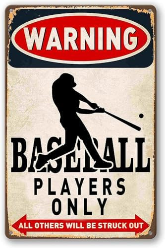 Vintage Baseball Wall Decor Sign - Metal Art for Boys Room Decor, Gift for Baseball Lovers - Perf... | Amazon (US)