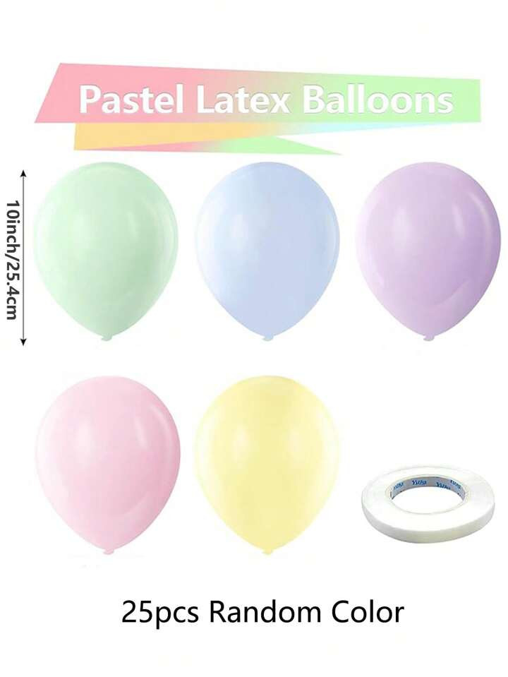 25/50pcs Pastel Balloons Latex Party Balloons, 10inch Round Helium Multicolor Macaron Balloons Fo... | SHEIN