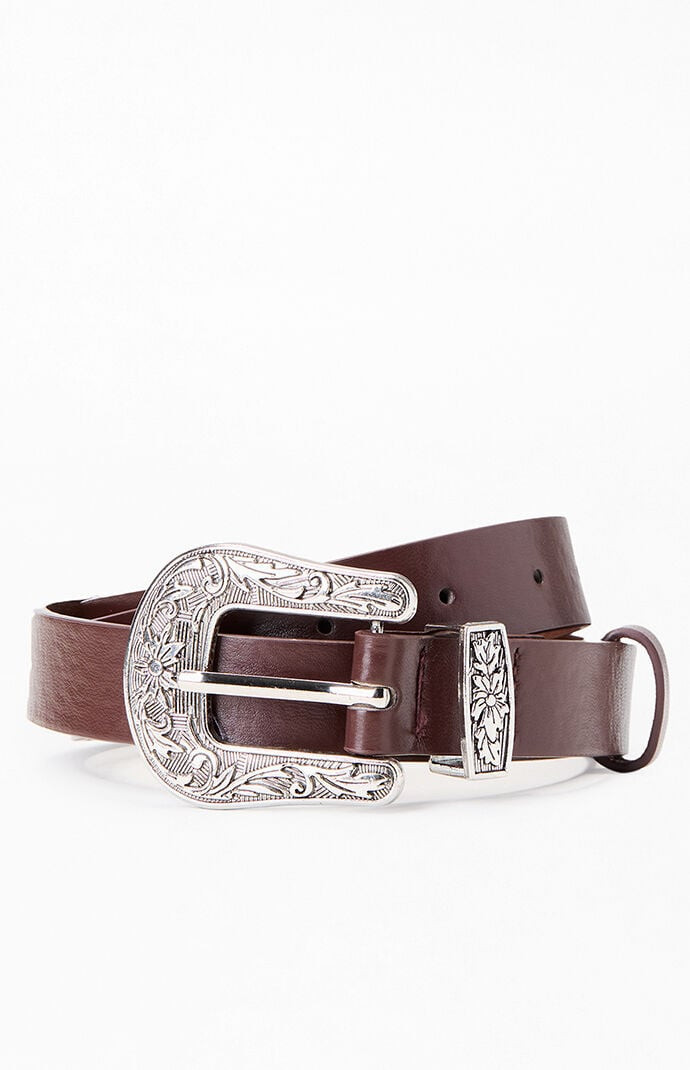 Brown Basic Western Buckle Belt | PacSun