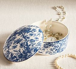 Florence Toile Lidded Jewelry Box | Pottery Barn (US)
