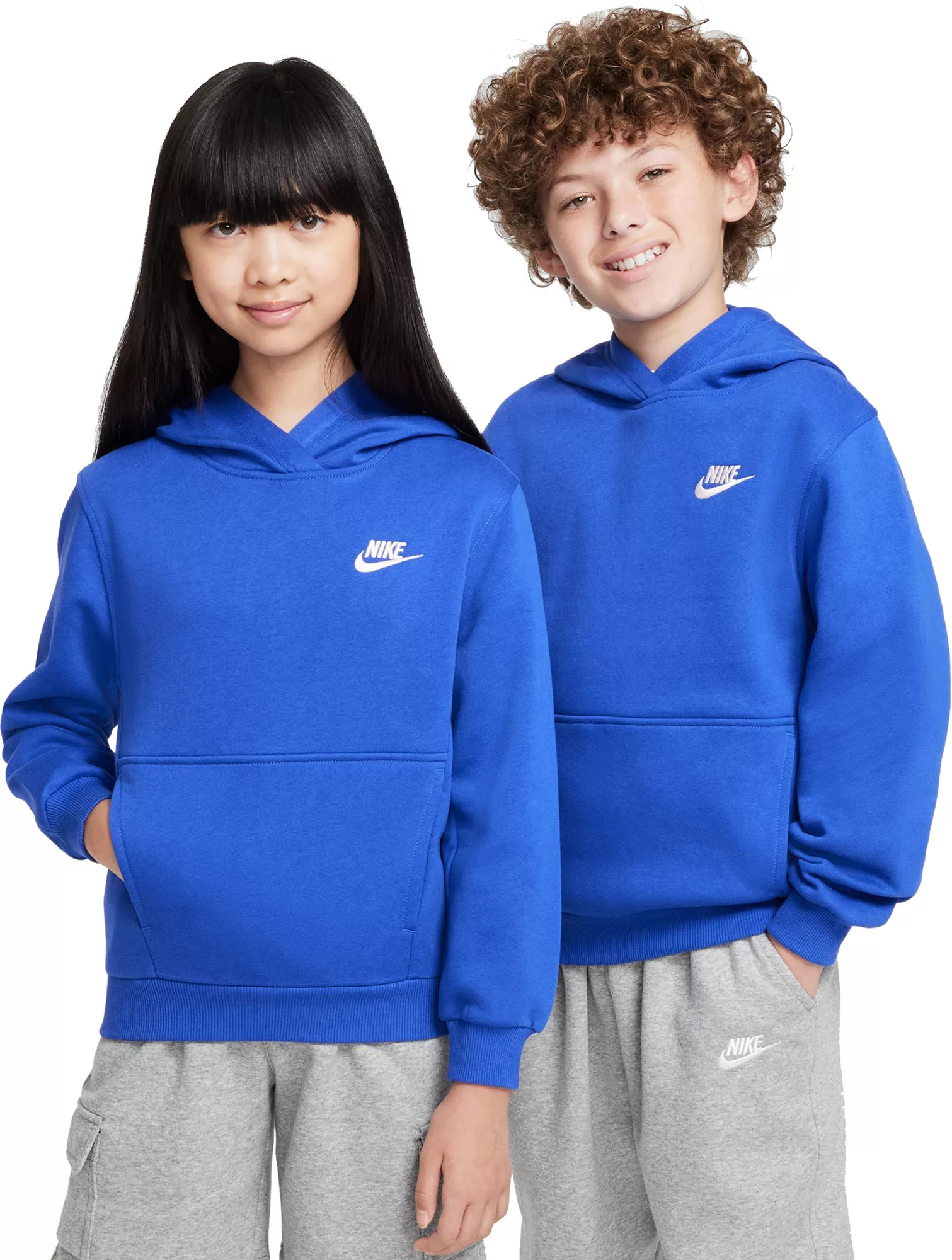 Nike All Kids Fit Sportswear Club Fleece Hoodie, XS, Game Royal/White | DICK'S Sporting Goods